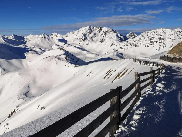 Downihill Skifahren Skigebiet Serfaus Fiss Ladis Tirol Österreich — Stockfoto