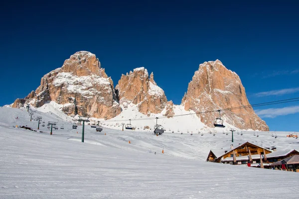 Winter Berglandschap Van Dolomieten Superski Hellingen Geweldige Ski Carrousel Italië — Stockfoto