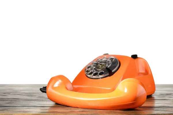 Vintage telephone on desk — Stock Photo, Image