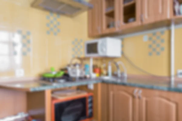 Interior de la cocina y fondo borroso — Foto de Stock