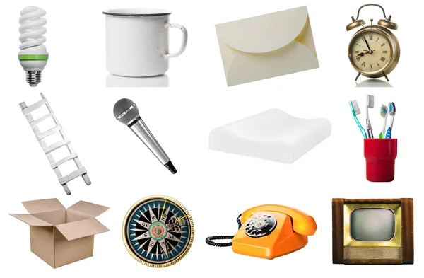 Verschillende objecten op wit — Stockfoto