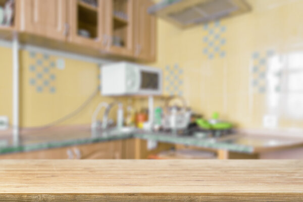 Empty kitchen table 