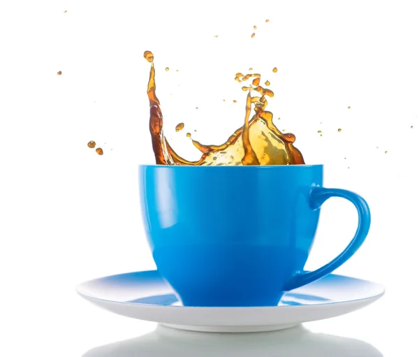 Blauwe koffiekop — Stockfoto