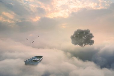 Göksel okyanusta tekne