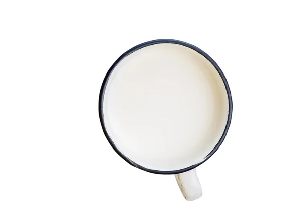 Taza de leche en blanco —  Fotos de Stock