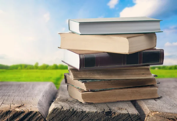 Stack of books on table — Stock Photo, Image