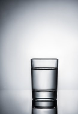 bardak votka gri arka plan üzerinde