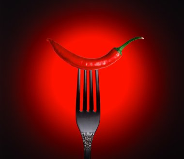 Biber kırmızı zemin üzerine 