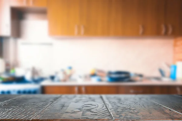 Mesa de cozinha de madeira — Fotografia de Stock