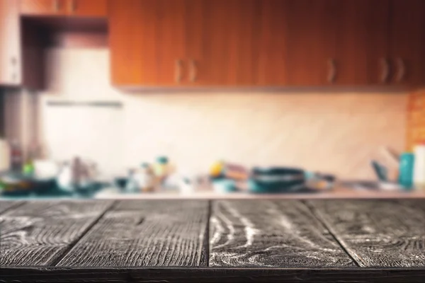 Mesa de cozinha de madeira — Fotografia de Stock