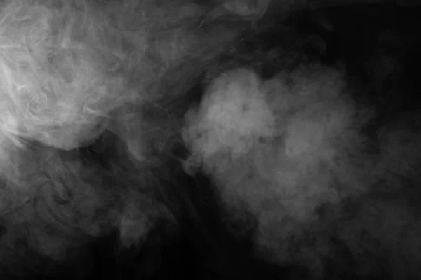 Textura Bílého Kouře Černém Pozadí — Stock fotografie