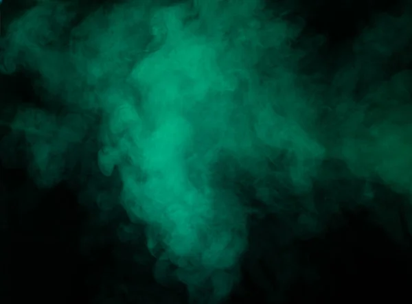 Textura Fumaça Verde Fundo Preto — Fotografia de Stock