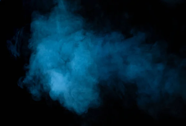 Textur Aus Blauem Rauch Auf Schwarzem Hintergrund — Stockfoto