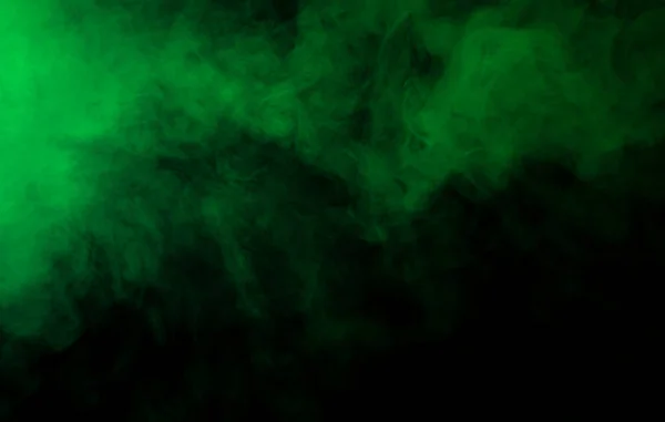 Texture Fumo Verde Sfondo Nero — Foto Stock