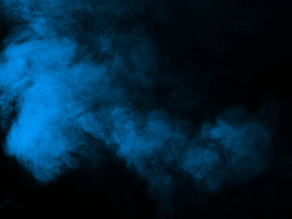 Blue smoke texture on black