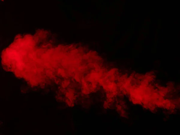Fumée Rouge Isolée Sur Fond Noir — Photo