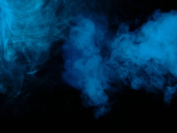 Blue Smoke Isolated Black Background — Stock Photo, Image