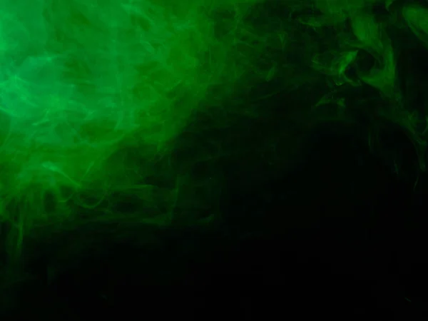 Humo Verde Sobre Fondo Negro Fondo Pantalla Abstracto —  Fotos de Stock