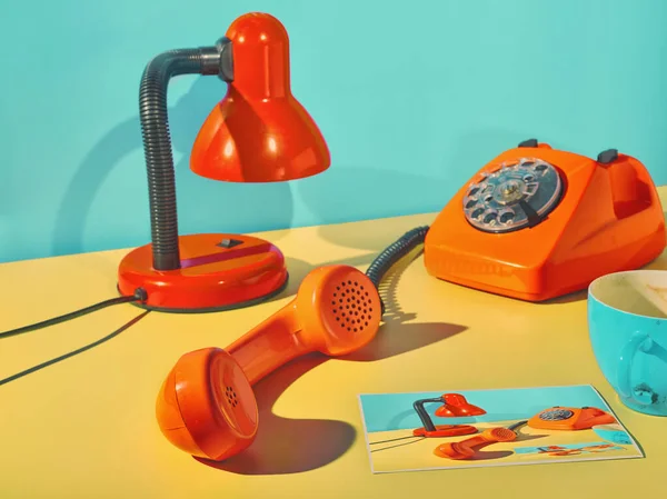 Telephone Handset Vintage Equipment Retro Background — Stock Photo, Image