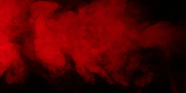 Červený Kouř Textura Černém Pozadí — Stock fotografie