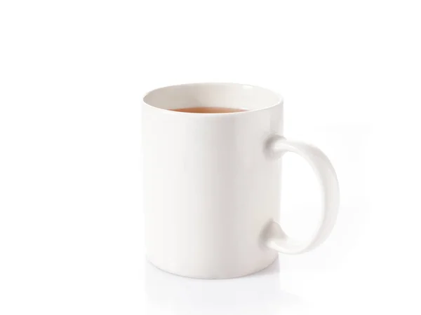 Copo Branco Com Chá Isolado Fundo Branco — Fotografia de Stock
