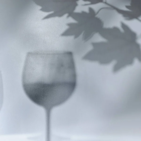 Texture Grise Superposée Avec Ombre Verre Vin Branche Raisin — Photo