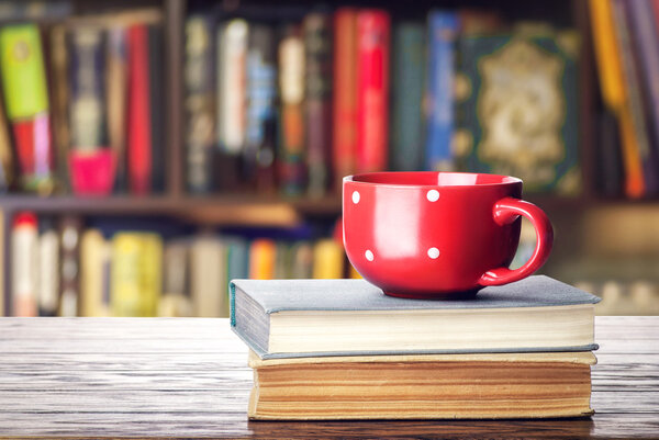 Books and red cup