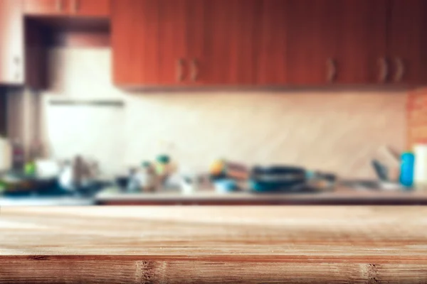 Kitchen background with table — Stock Photo, Image