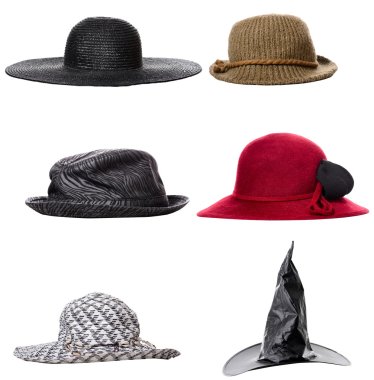 Vintage şapka kümesi