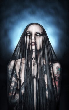 Gotik tarzı kadın dua eden