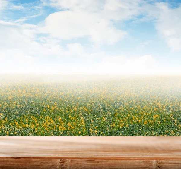 Tabletop on  natural background — Stock Photo, Image