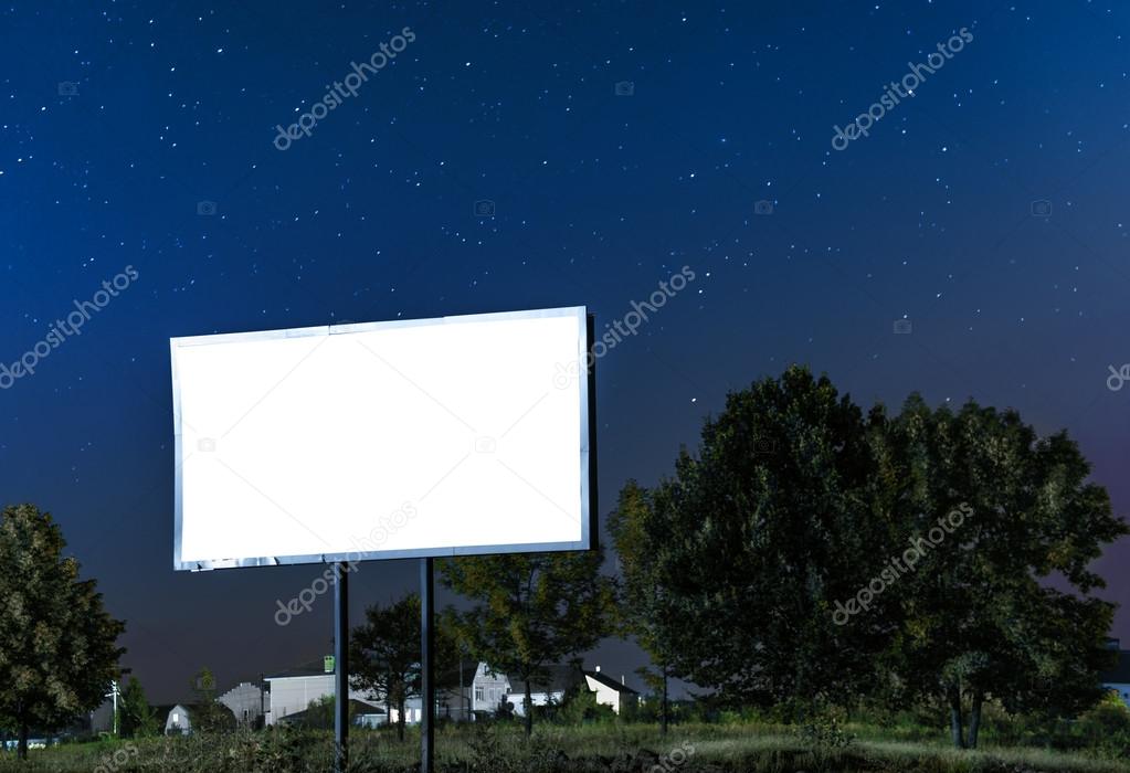 Billboard over night sky