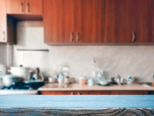 Kitchen and wooden surface — Stock Photo, Image