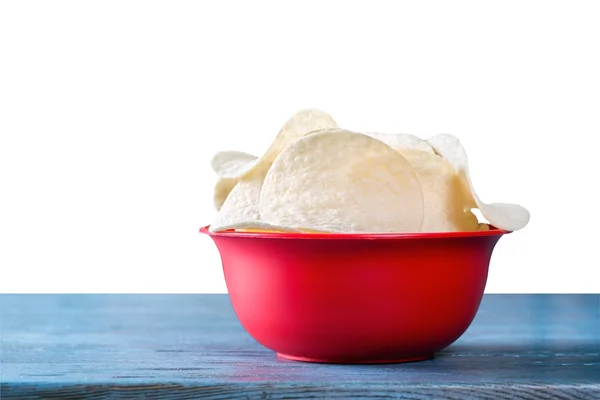 Potato chips on table — Stock Photo, Image