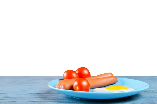 Breakfast on wooden table — Stock Photo, Image