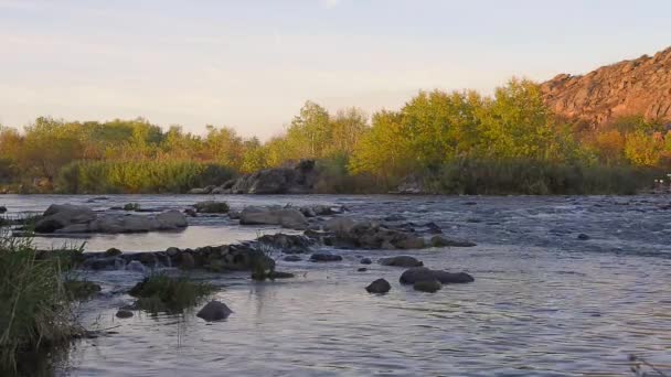 Вид на гірський потік зверху — стокове відео