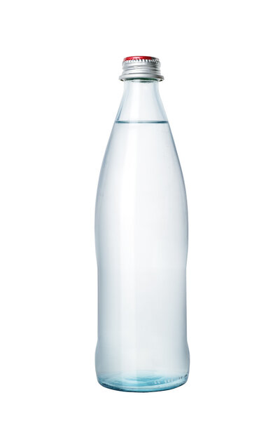 Glass bottle of water