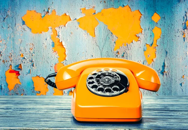 Vintage phone on table