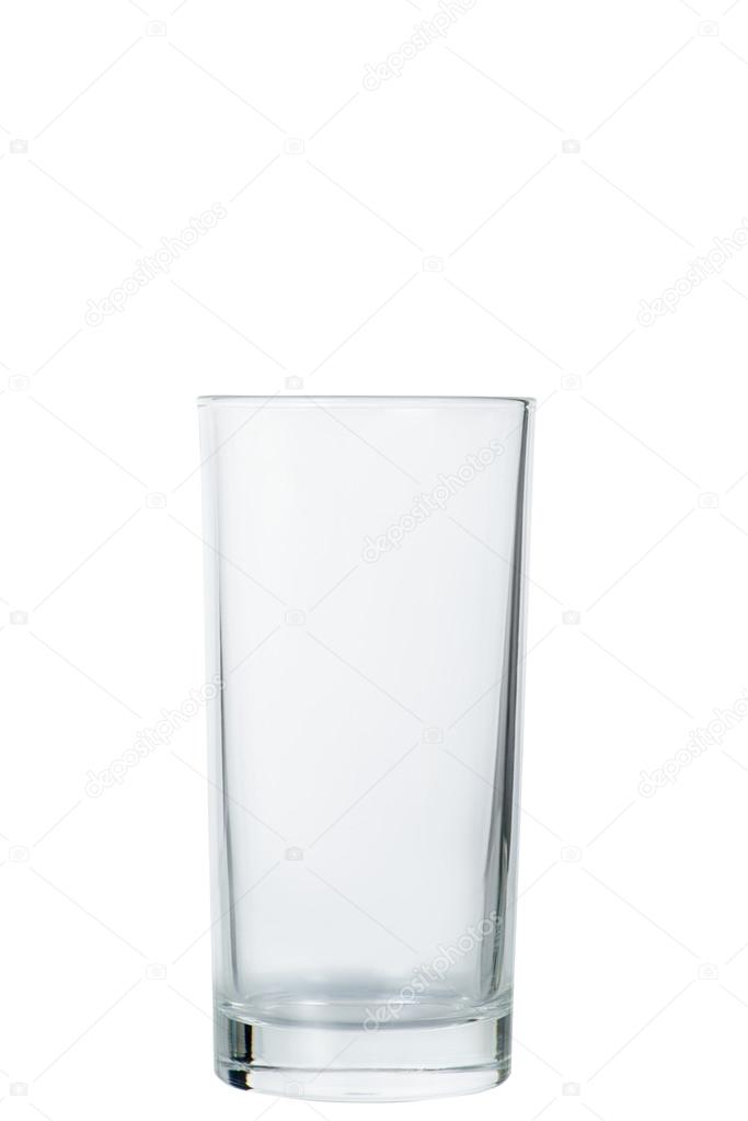 Empty glass on white