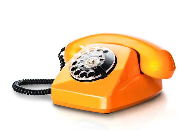 Vintage oranje telefoon — Stockfoto