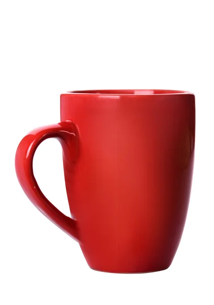 Красная чашка на белом — стоковое фото