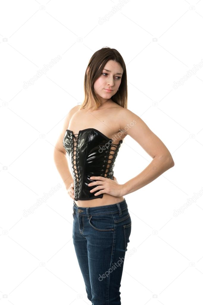 Girl in leather corset Stock Photo by ©olegkrugllyak 93041190