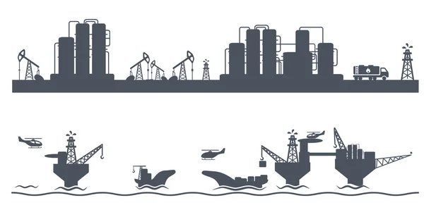 Fondo orizzontale senza soluzione di continuità Industria petrolifera — Vettoriale Stock