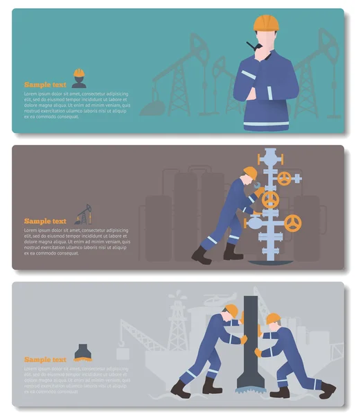 Operaio del settore petrolifero, del gas o dell'industria petrolifera e del gas nel settore della produzione Illustrazione Stock