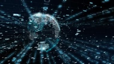 5G ve AI teknolojisi, küresel iletişim ağı konsepti. İş grafiği. Küresel. Görüntü.