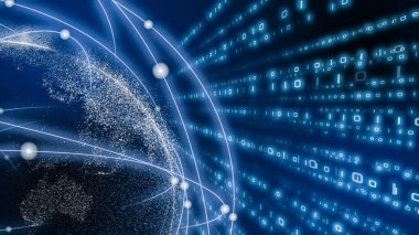 5G ve AI teknolojisi, küresel iletişim ağı konsepti. İş grafiği. Küresel. Görüntü.