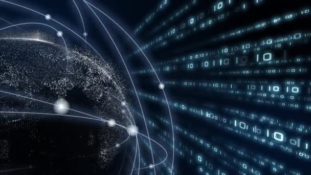 Tecnologia Conceito Rede Comunicação Global Gráfico Negócios Negócios Globais Ilustração — Vídeo de Stock