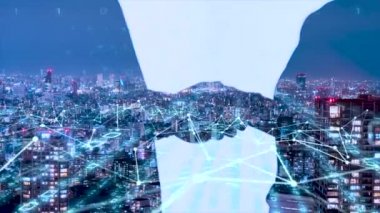 5G ve AI teknolojisi, küresel iletişim ağı konsepti. İş grafiği. Küresel. Görüntü.