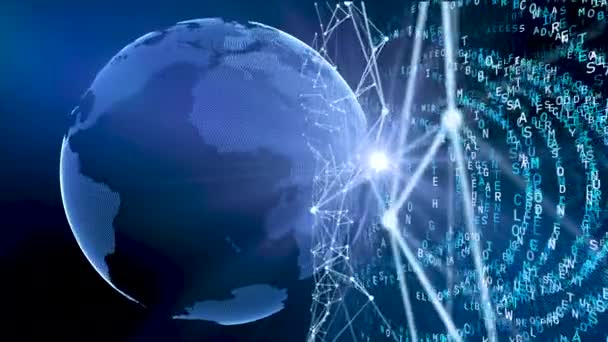 Technologia Komunikacyjna Dla Biznesu Internetowego Globalna Sieć Światowa Telekomunikacja Kryptowalutę — Wideo stockowe