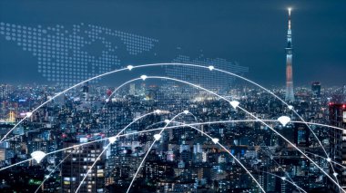 5G ve AI teknolojisi, Küresel İletişim Ağı kavramı. 